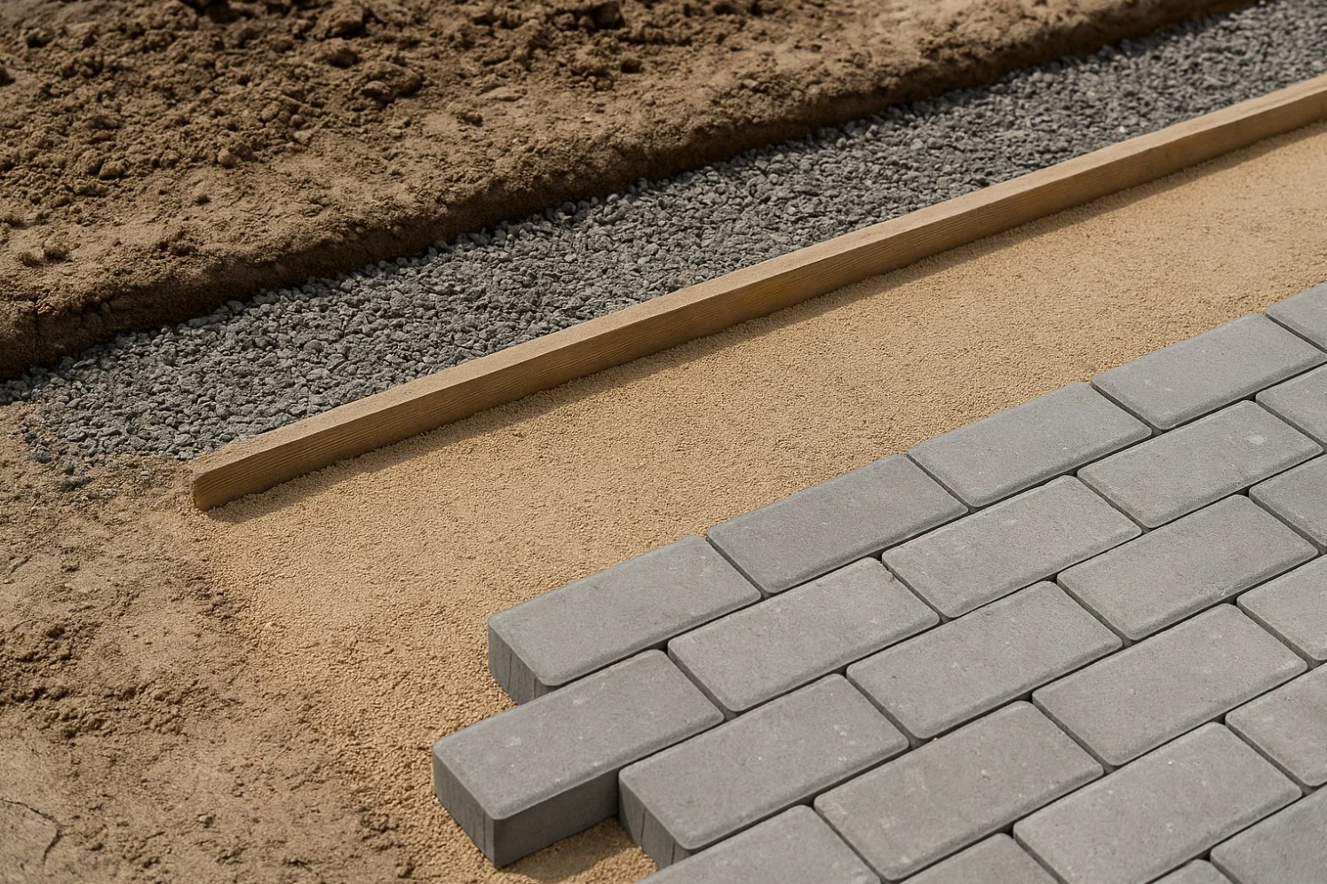 Мощение тротуарной плитки с подготовкой основания в Парголово